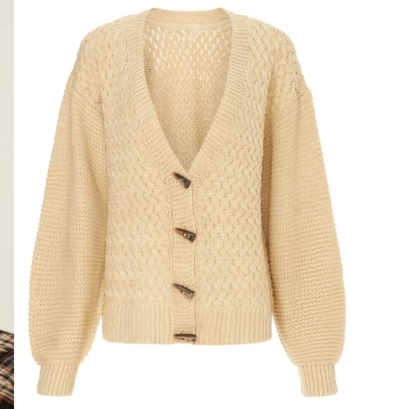 Small - PAMELA LOVE - Oversized Beige Soft Cardigan Rent the Runway $275 msrp - Picture 1 of 12